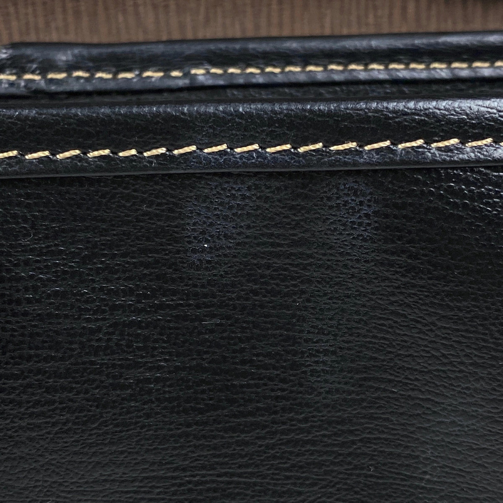 Loewe Velzquez Handbag Shoulder Bag Logo Leather Black Brown - Picture 6 of 7